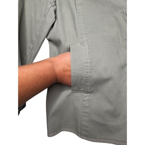 Eileen Fisher Jacket Lightweight Gray/Green Medium Career Pockets Cotton - Picture 5 of 5